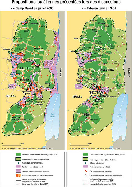 mapas Camp David e Taba Fronteiras propostas em Camp David e em Taba