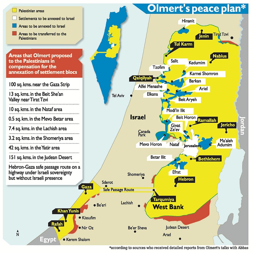 Fronteiras no Plano de Paz Olmert-Abbas